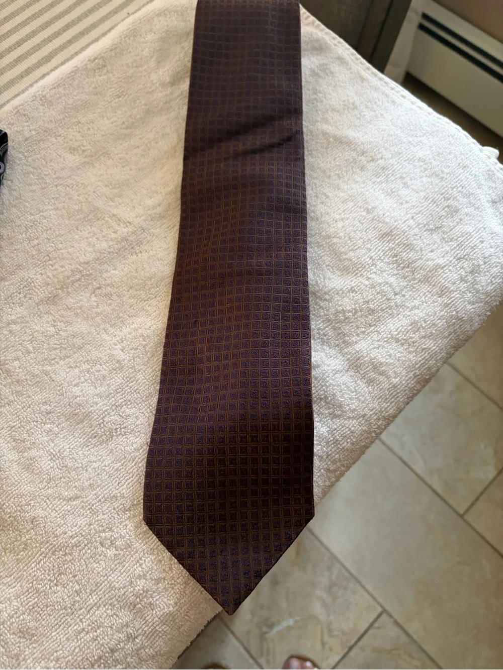 Canali Men's Brown Geometric Silk Tie